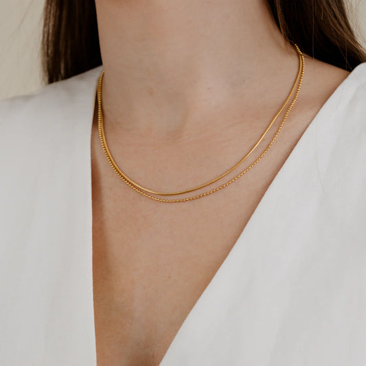 LUAMAYA || DUO BEADS NECKLACE GOLD