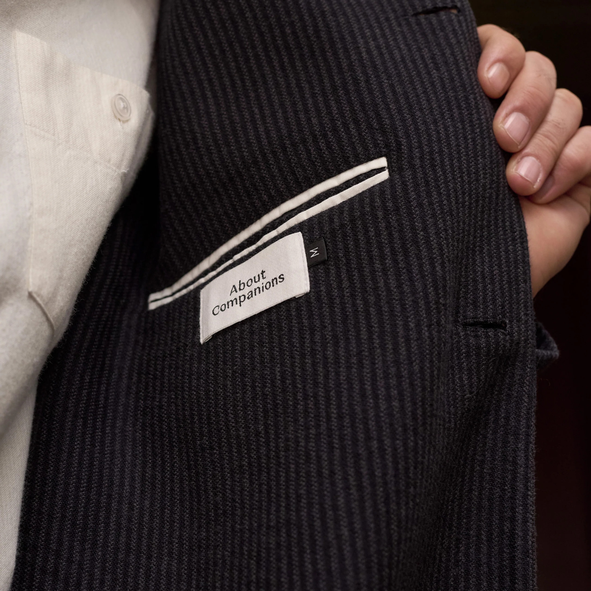 ABOUT COMPANIONS || ELMAR BLAZER ECO FLANNEL STRIPED CHARCOAL