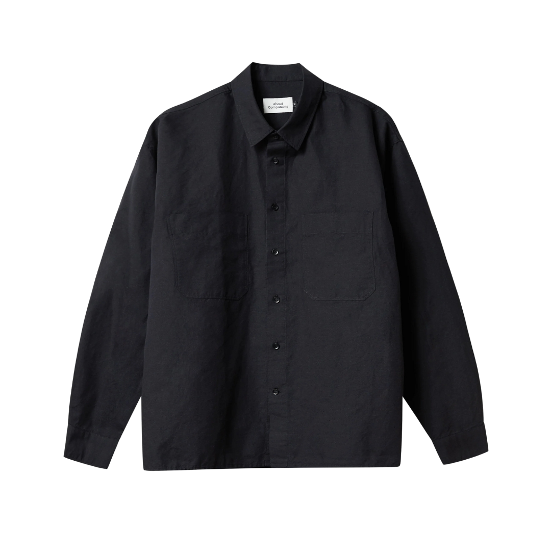 ABOUT COMPANIONS || DARIO SHIRT LINEN BLACK