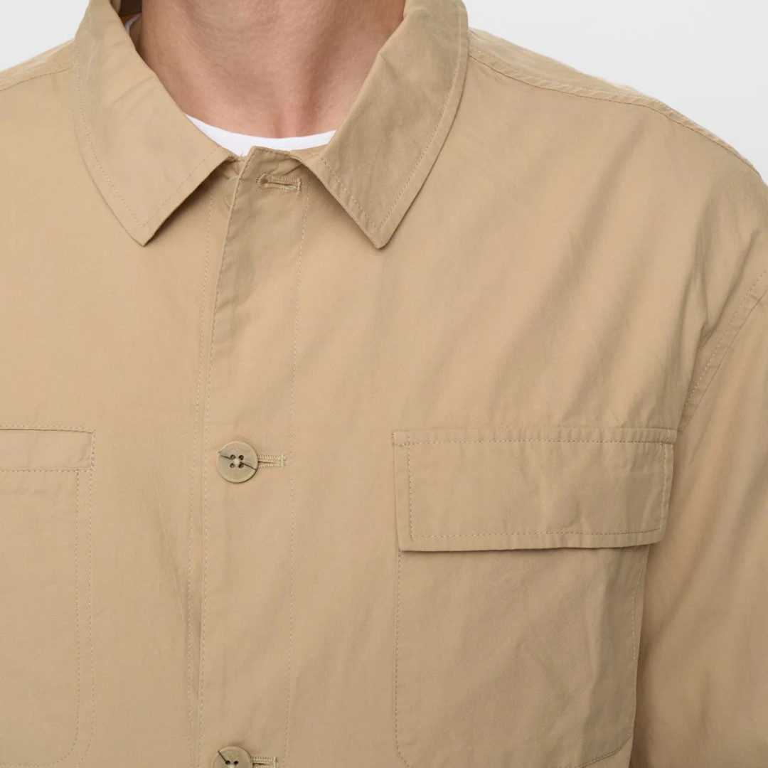 ANERKJENDT || AKODIN COTTON POPLIN OVERSHIRT INCENSE