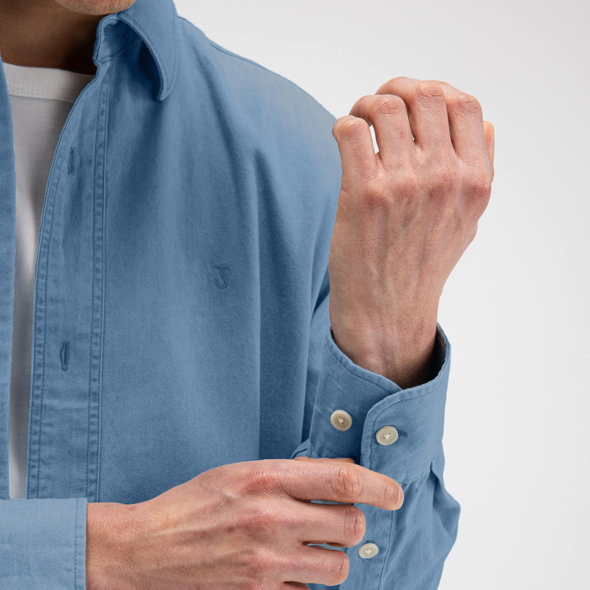 BUTCHER OF BLUE || AIDAN CLEAN LT. DENIM SHIRT SHARK BLUE MEN