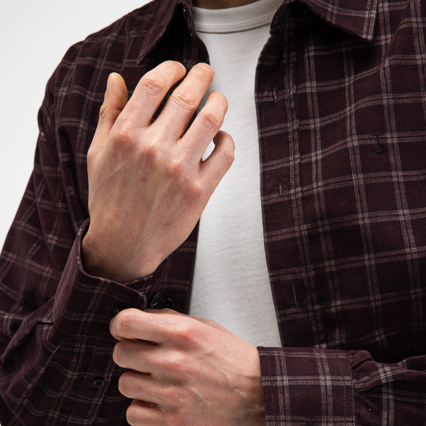 BUTCHER OF BLUE || JUDD CORD SMALL CHECK SHIRT PASCHA PURPLE