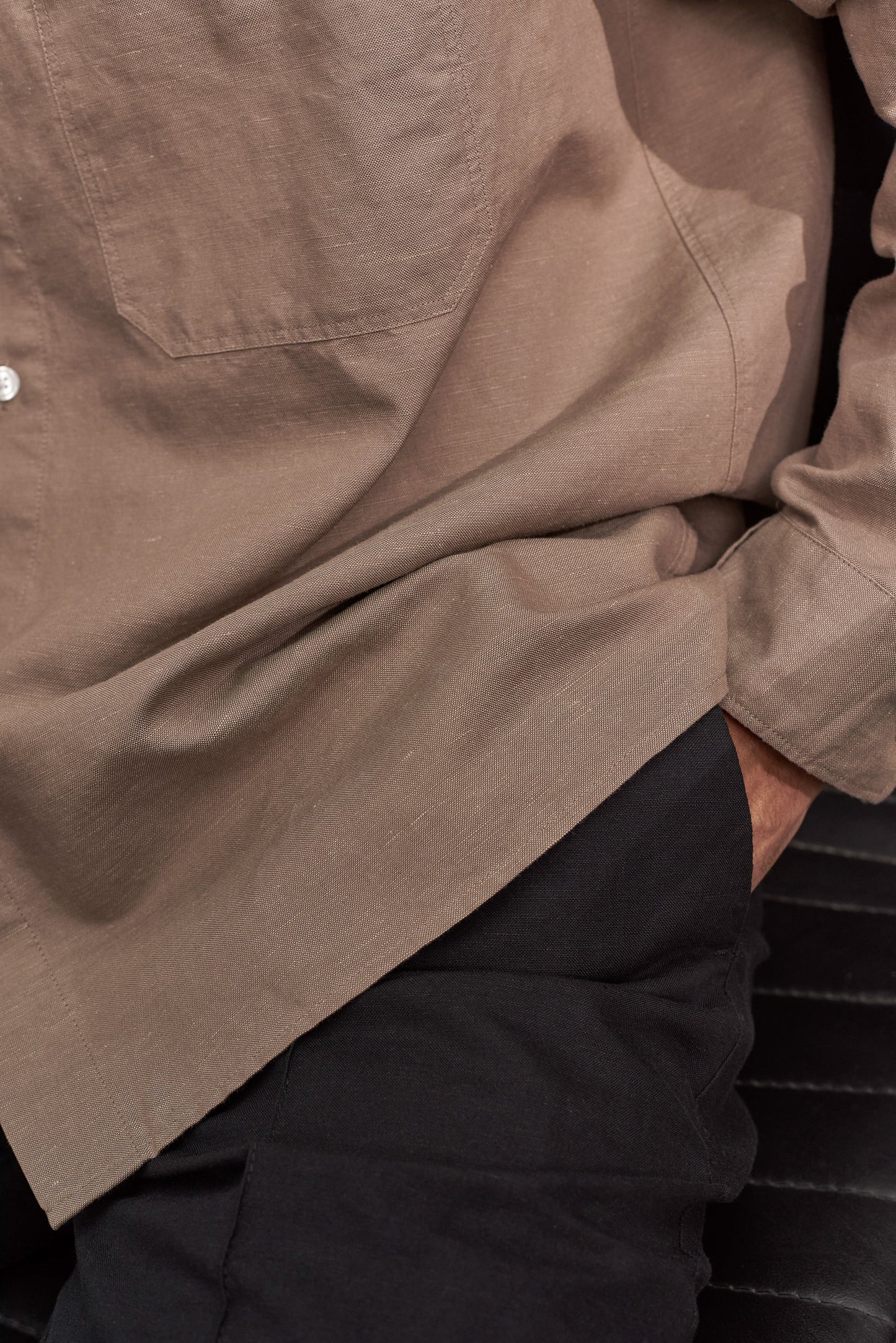 ABOUT COMPANIONS || DARIO SHIRT LINEN WALNUT