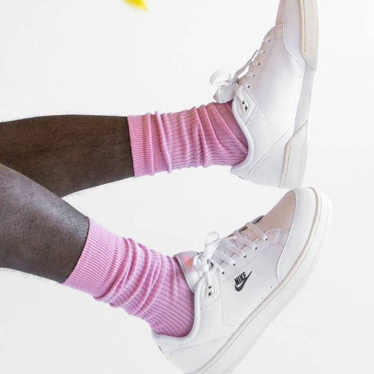 DILLYSOCKS || RIBBED PIGGY PINK