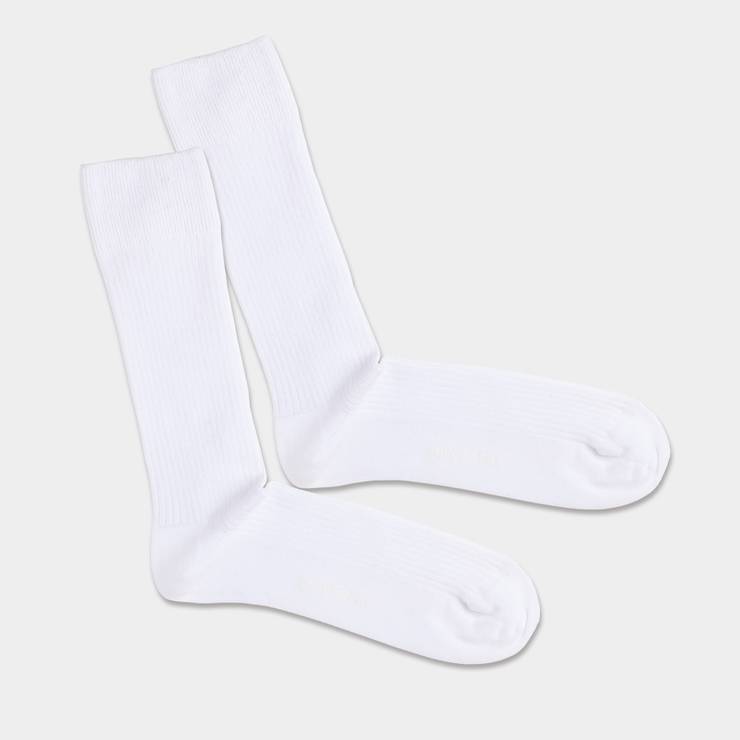DILLYSOCKS || RIBBED SNOW WHITE