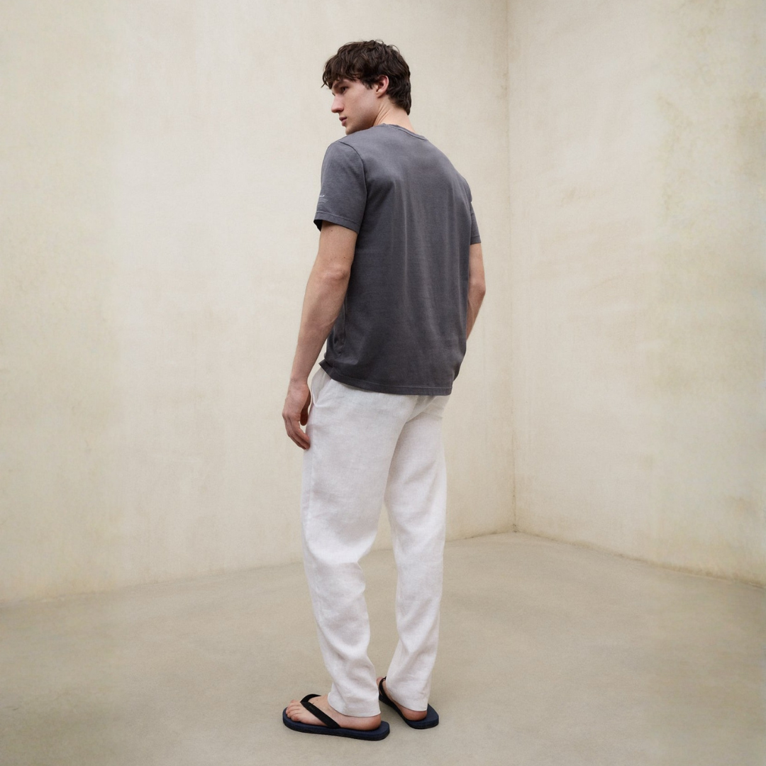 ECOALF || ETHIWIN LINEN PANTS MAN WHITE