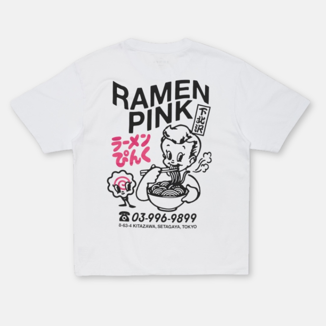 EDWIN || RAMEN PINK TSHIRT WHITE