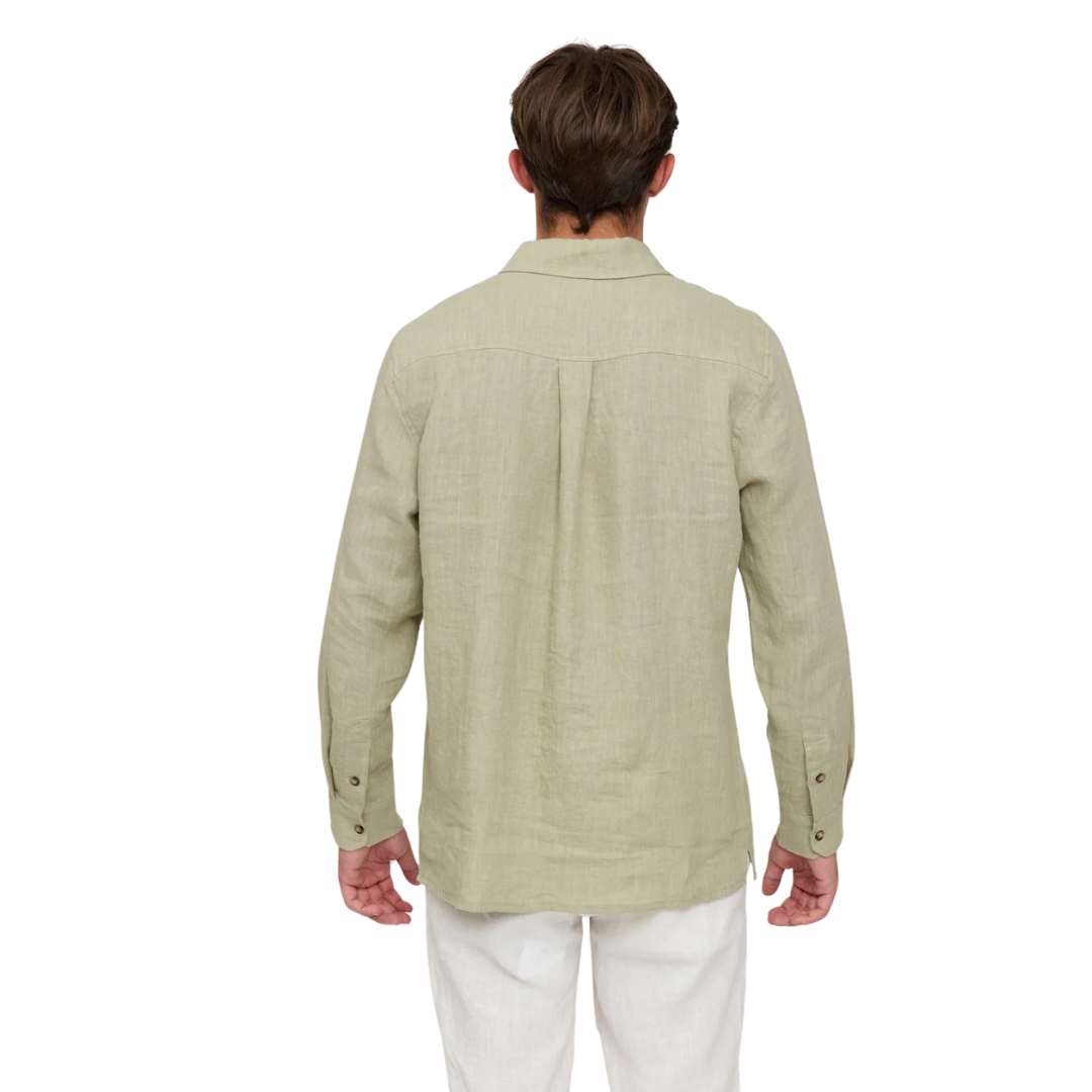 MAZINE || CLASSIC LINEN SHIRT SEAGRASS