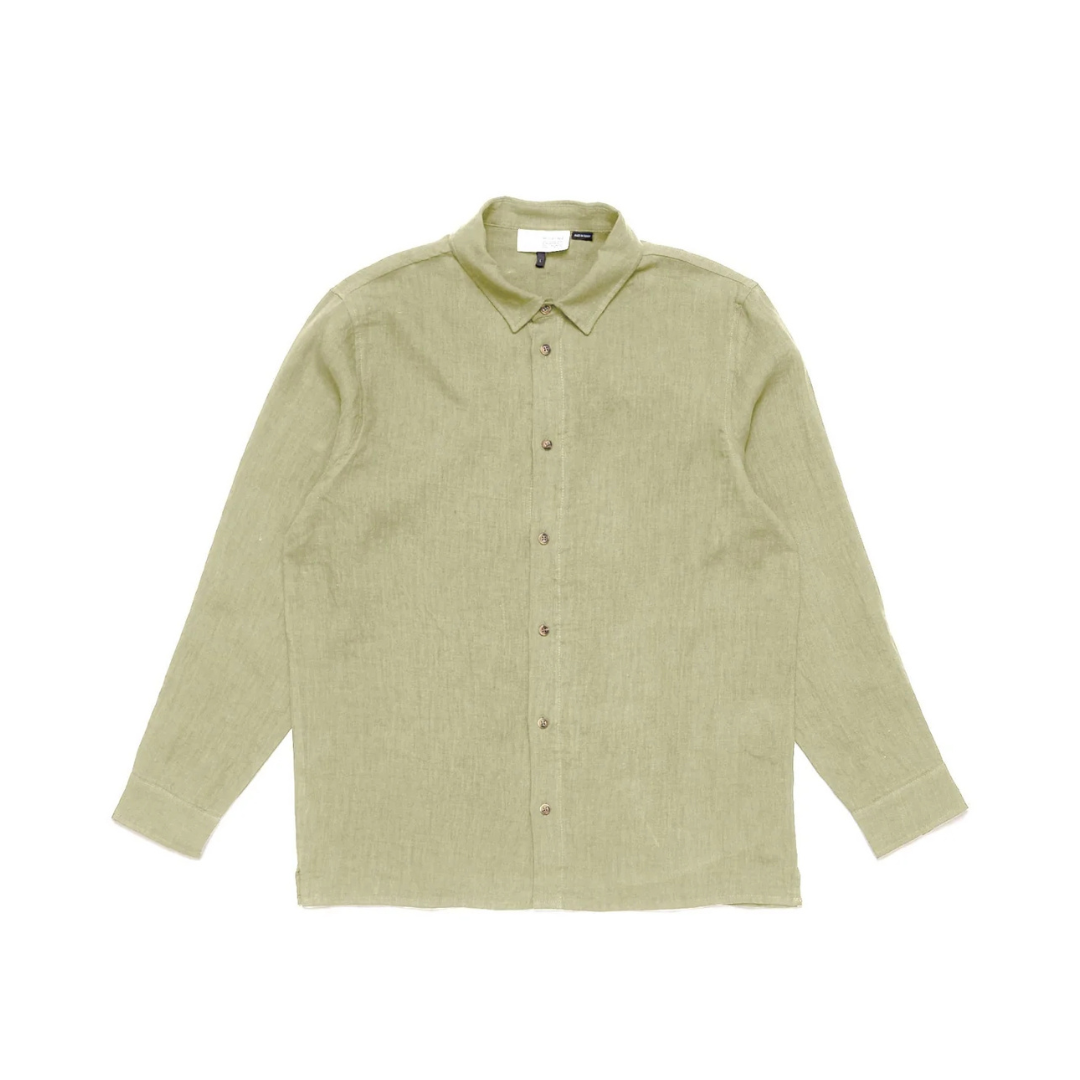 MAZINE || CLASSIC LINEN SHIRT SEAGRASS