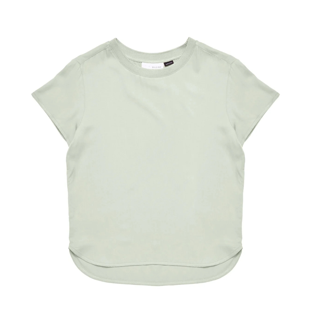 MAZINE II CREW NECK BLOUSE MISTY JADE