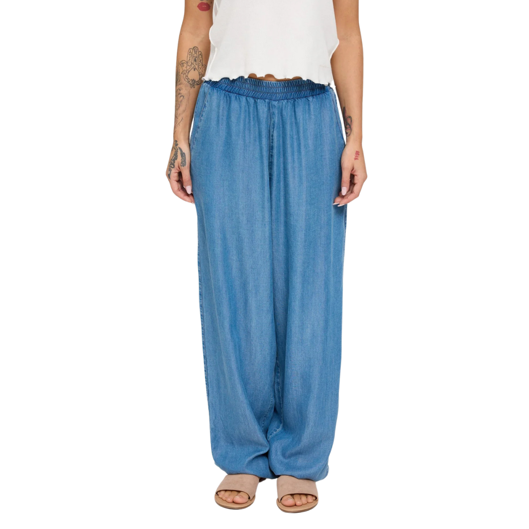 MAZINE II DENIM PARACHUTE PANTS DARK BLUE WASH