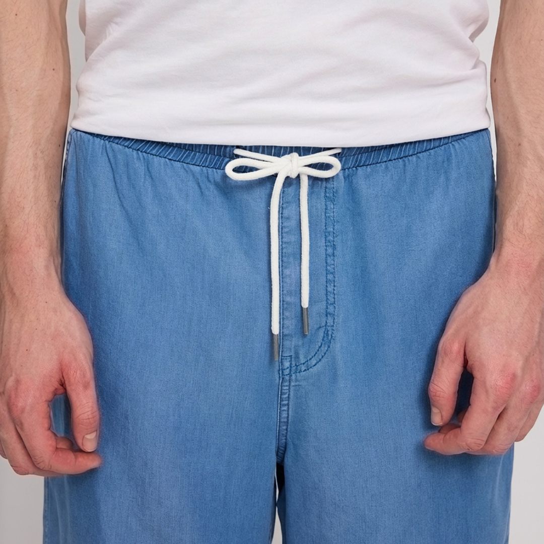 MAZINE || DENIM PULL-ON SHORTS DARK BLUE WASH