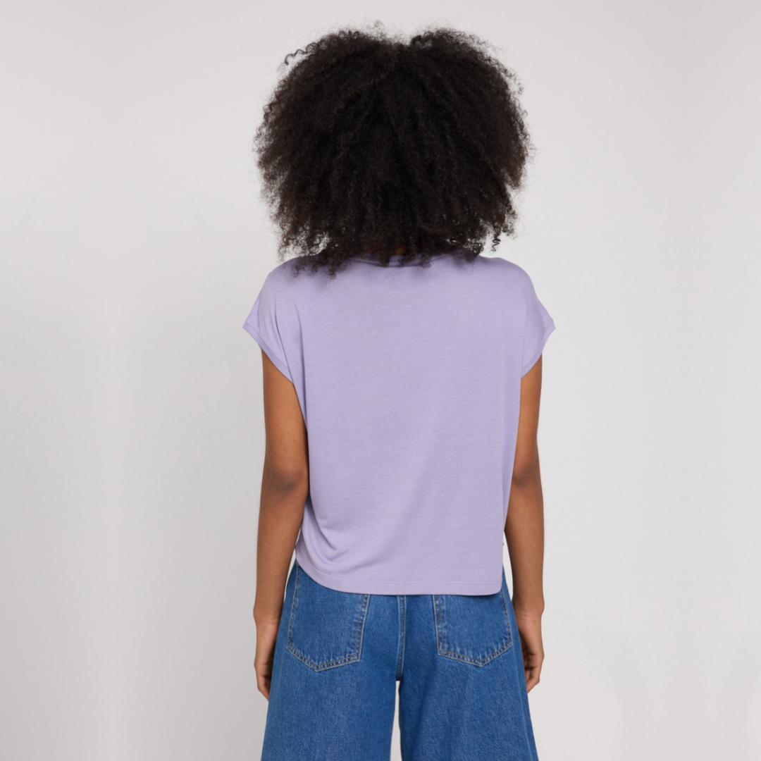 MAZINE || ECOVERO VISCOSE BASIC T-SHIRT LAVANDER