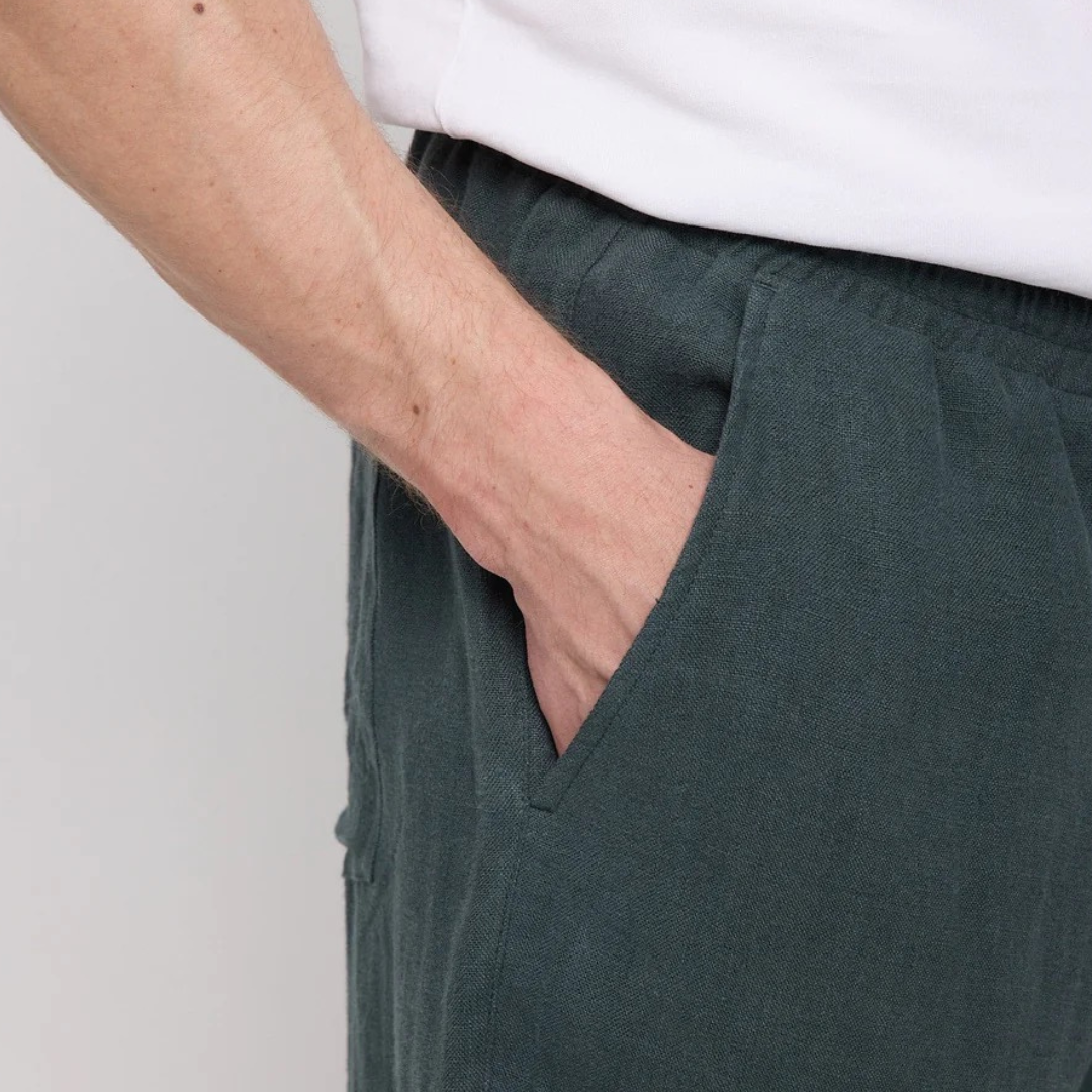 MAZINE || LINEN PULL-ON PANTS HERREN BOTTLE