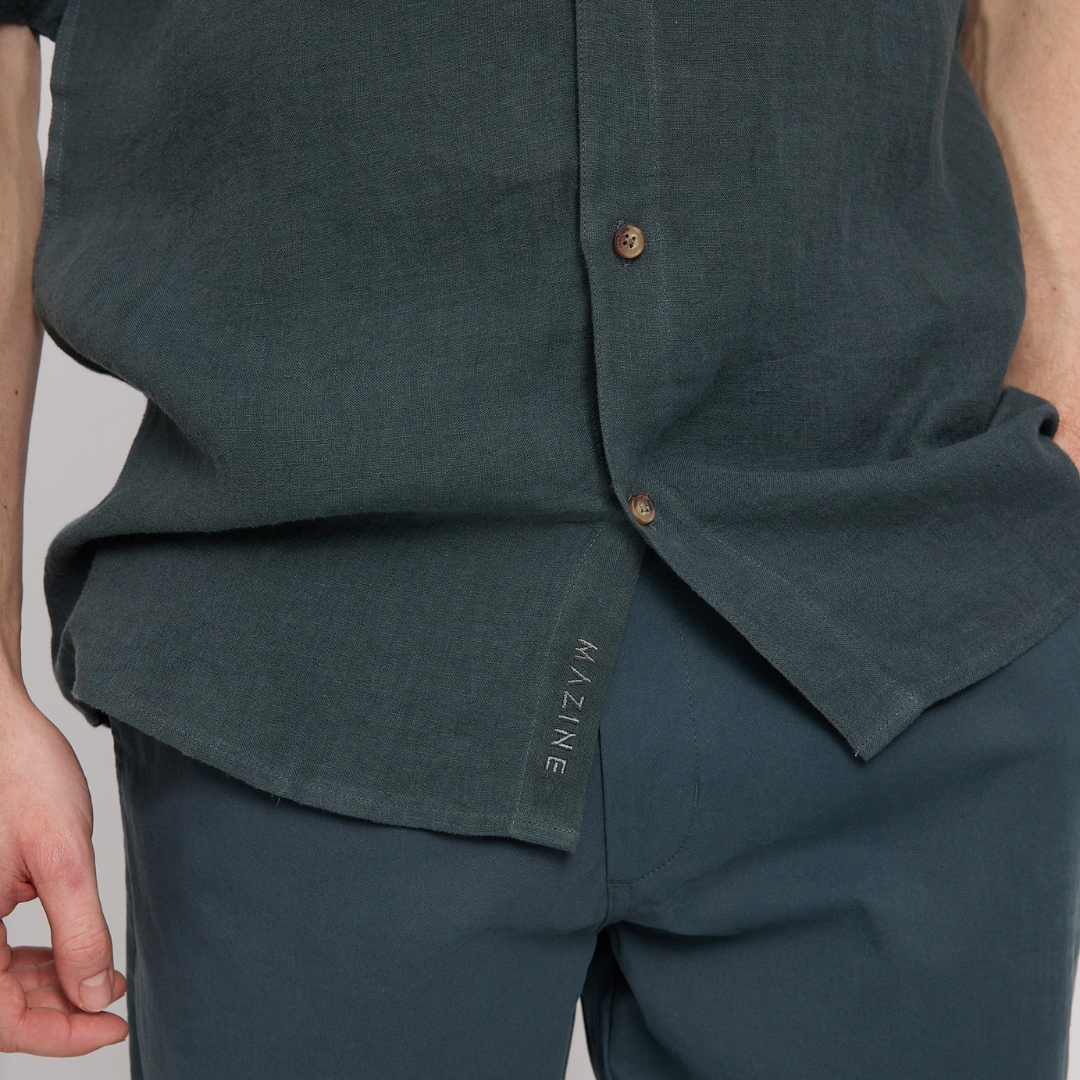 MAZINE || MENS SHORTSLEEVE LINEN SHIRT BOTTLE