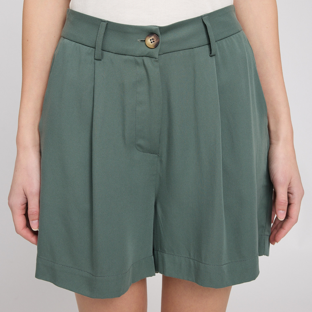 MAZINE || PLEATED VISCOSE SHORTS BOTTLE