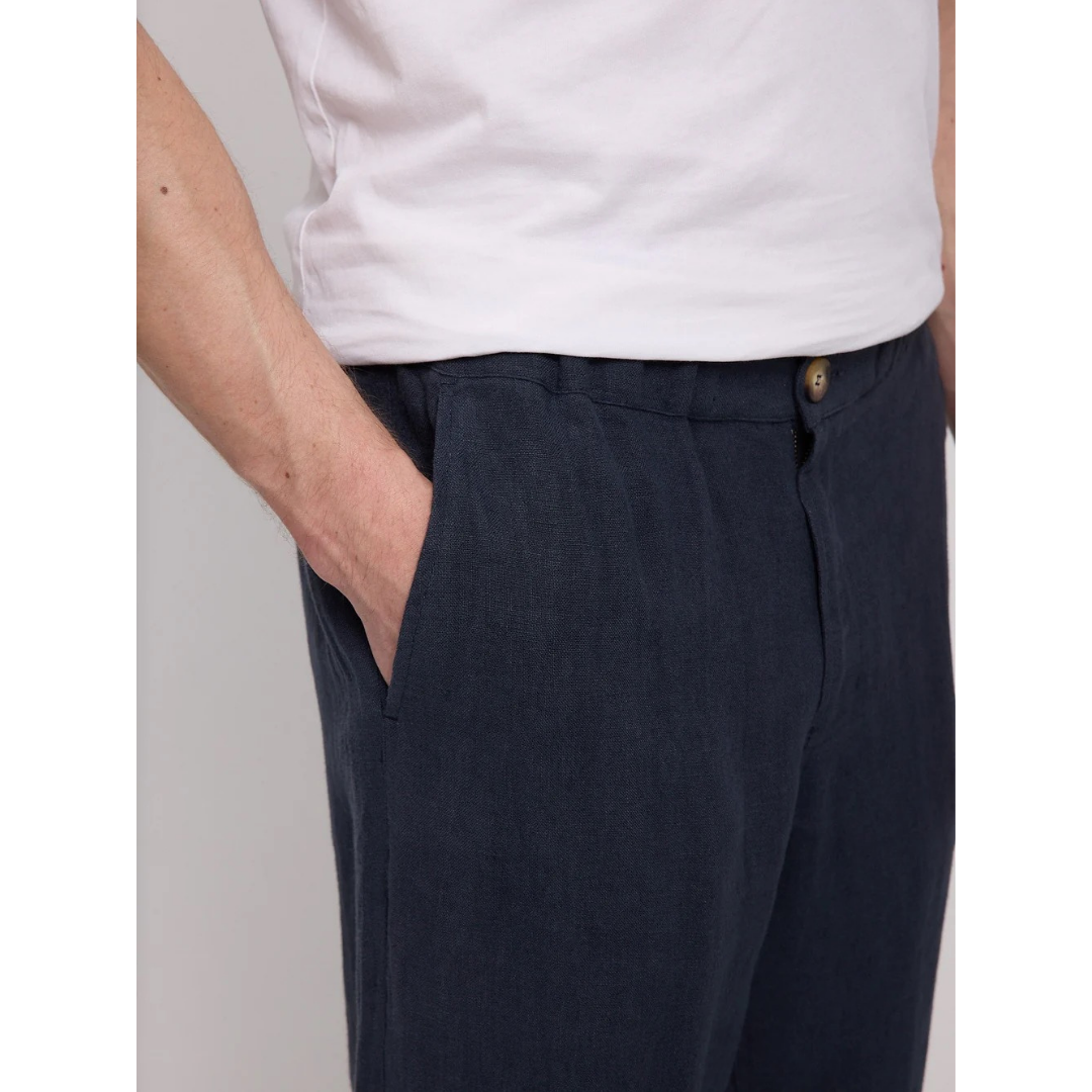 MAZINE || REGULAR LINEN PANTS MEN INK BLUE