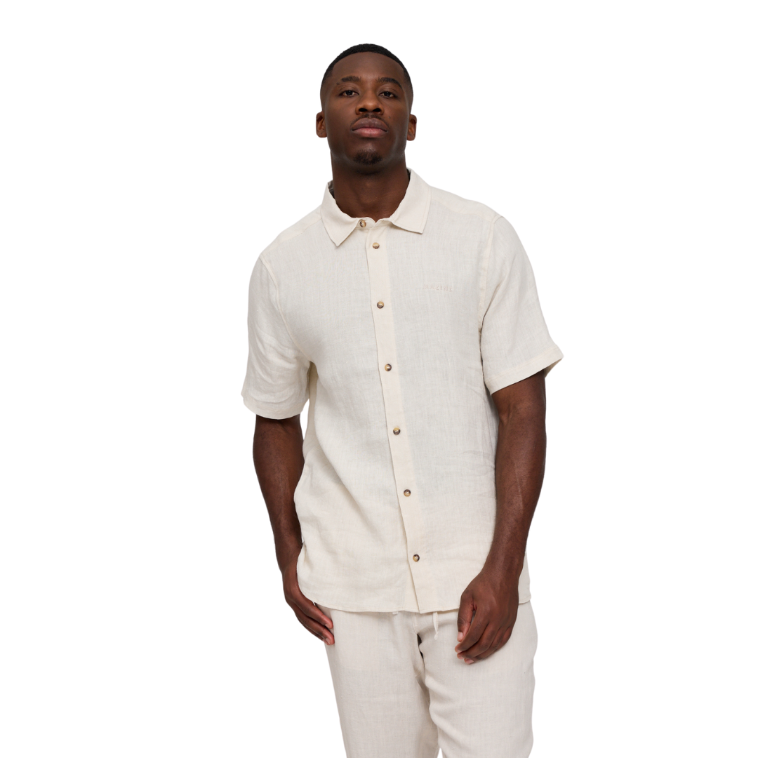 MAZINE || SHORTSLEEVE LINEN SHIRT MOON