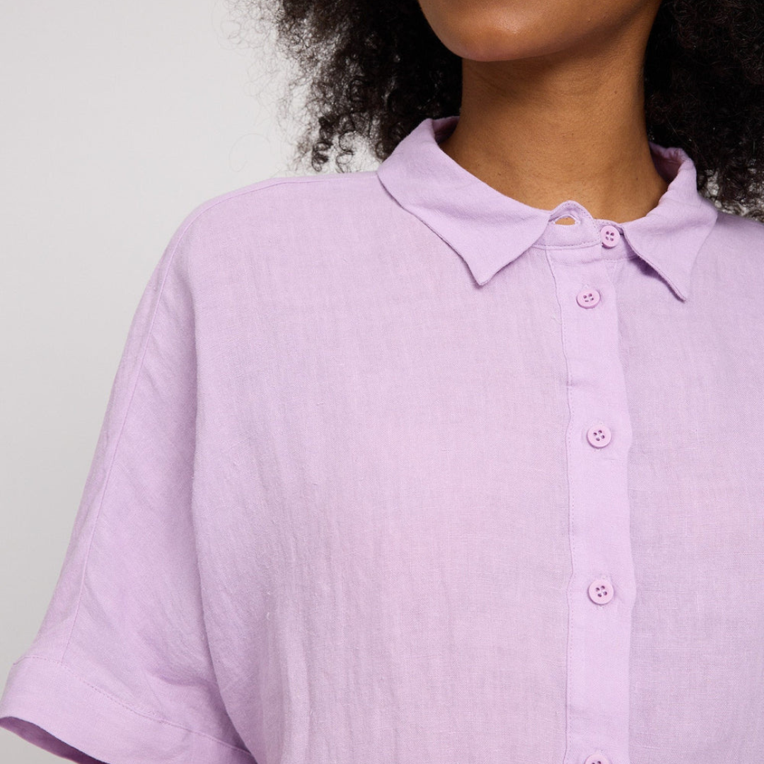 MAZINE || SHORT SLEEVE SHIRT BRIGHT LAVENDER DAMEN