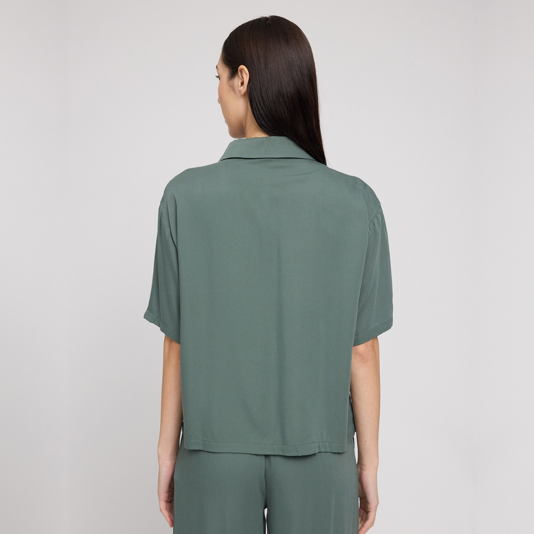 MAZINE || WOMANS SHORT SLEEVE VISCOSE SHIRT BOTTLE
