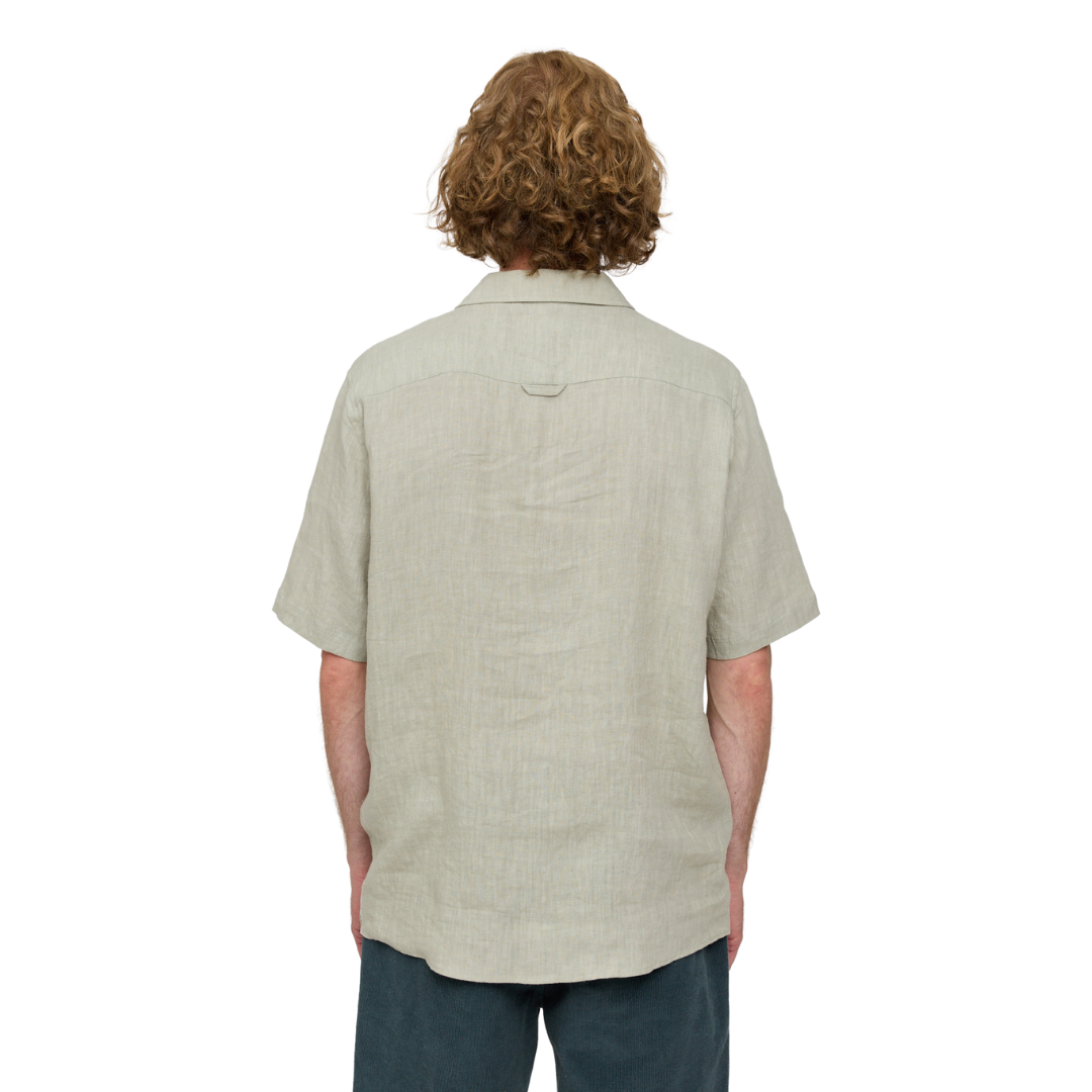 MAZINE || SHORTSLEEVE LINEN SHIRT SEAGRASS