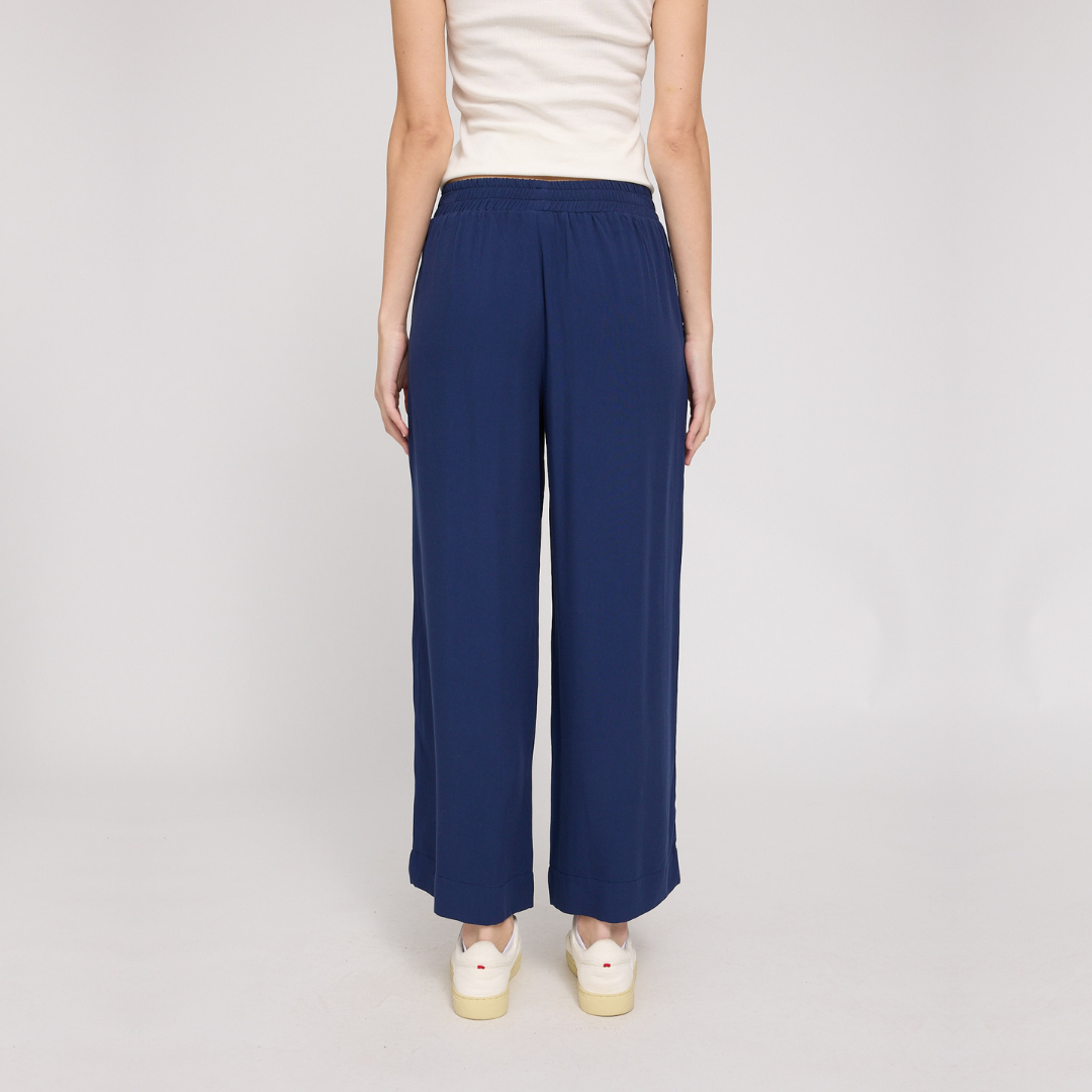 MAZINE || WIDE LEG VISCOSE PANT INDIGO