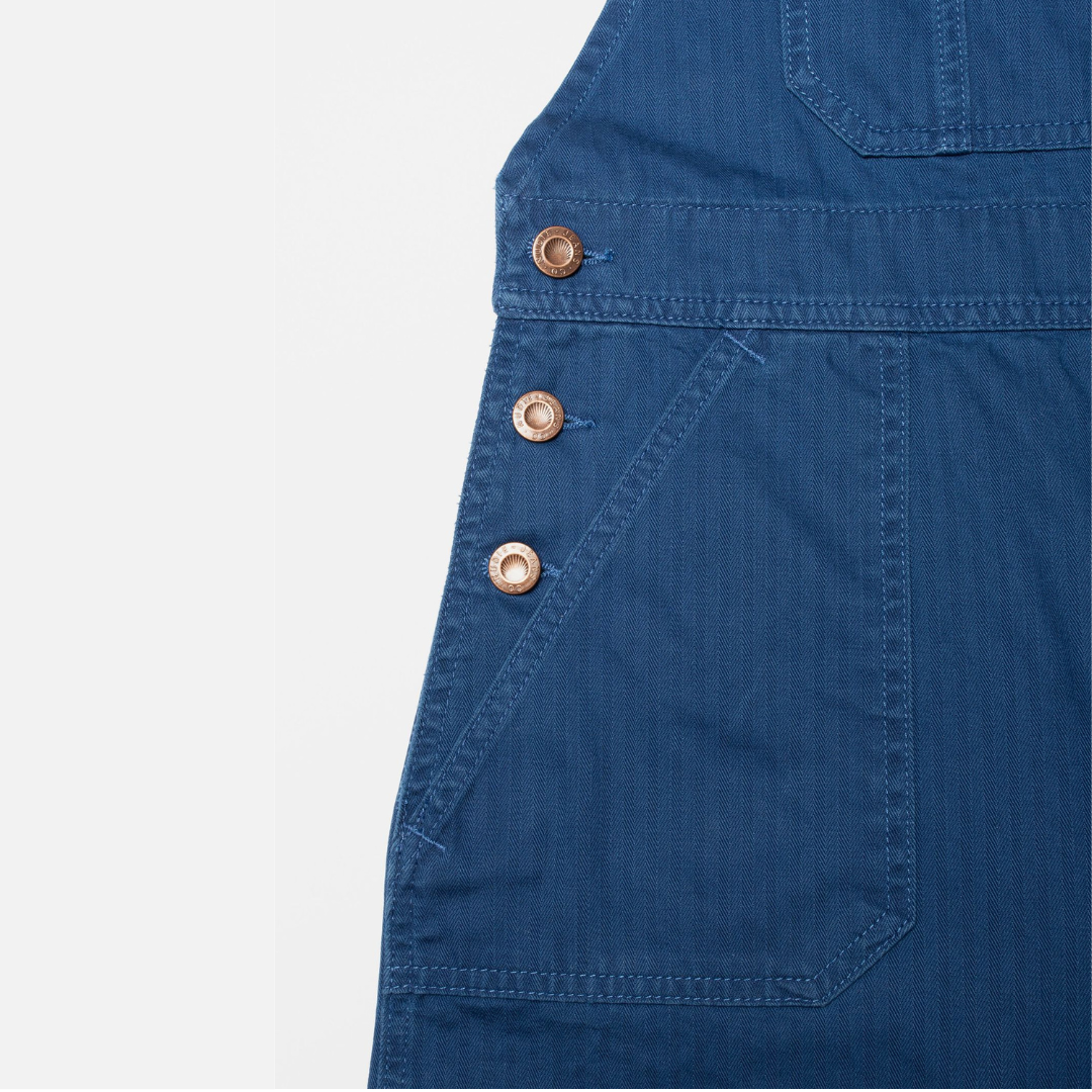 NUDIE JEANS || KLARA DUNGAREES HERRINGBONE BLUE