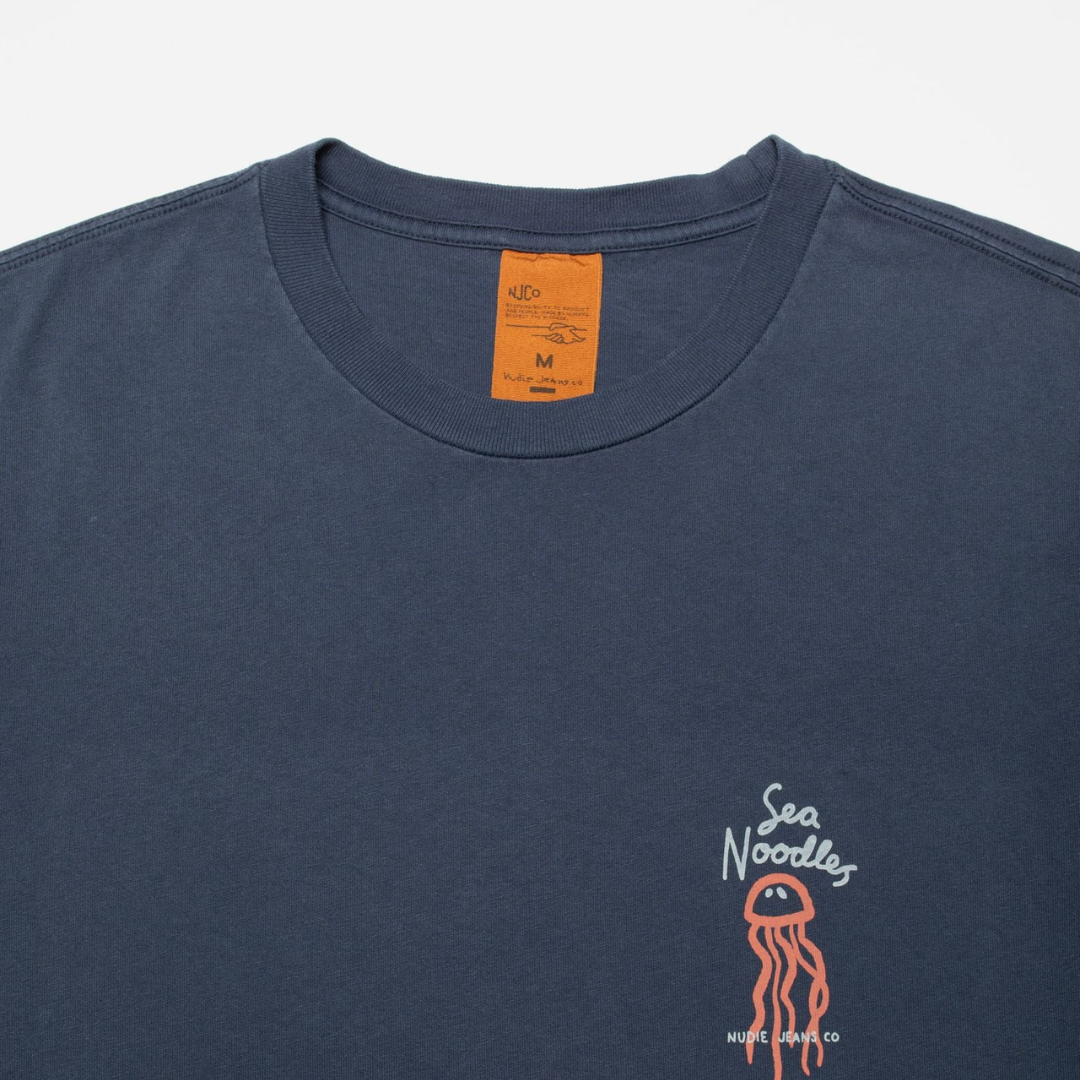 NUDIE JEANS || ROY SEA NOODLES T-SHIRT DARK BLUE