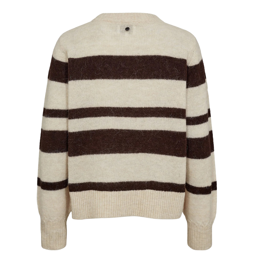 NÜMPH || NURIETTE WIDE STRIPE PULLOVER BLACK COFFEE