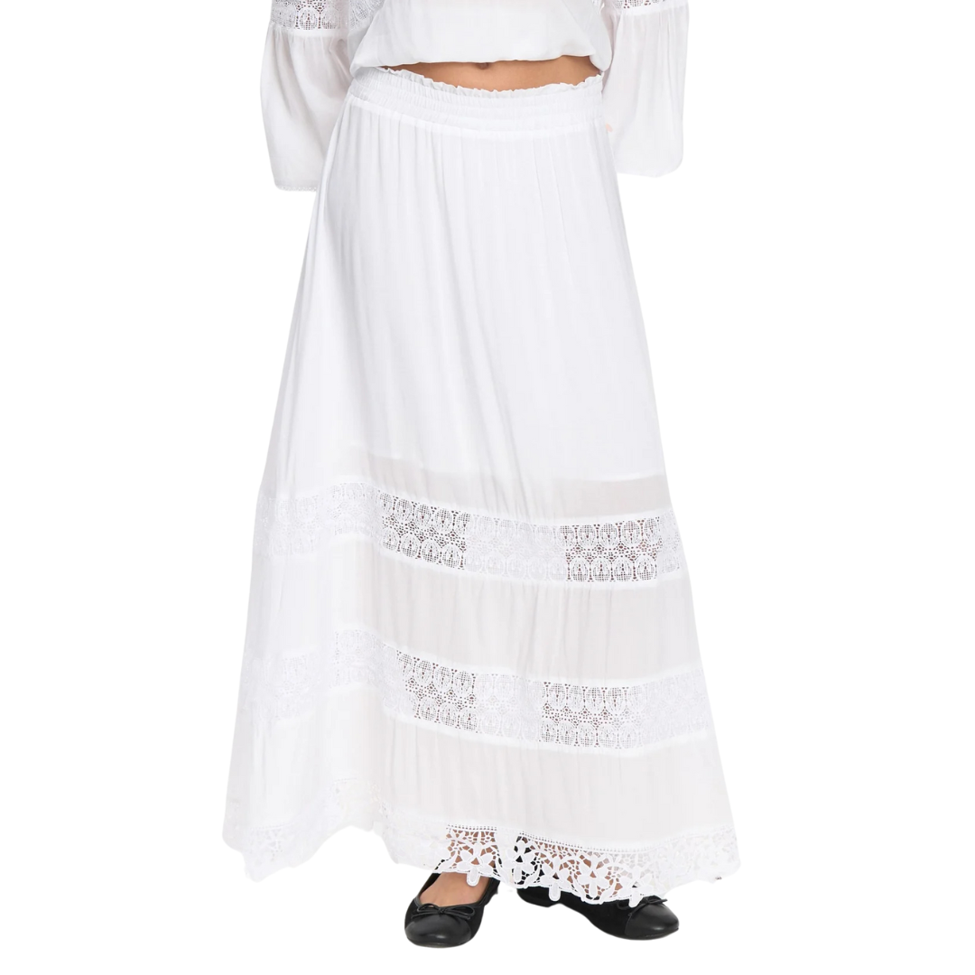NÜMPH || NUGAYA LONG SKIRT BRIGHT WHITE