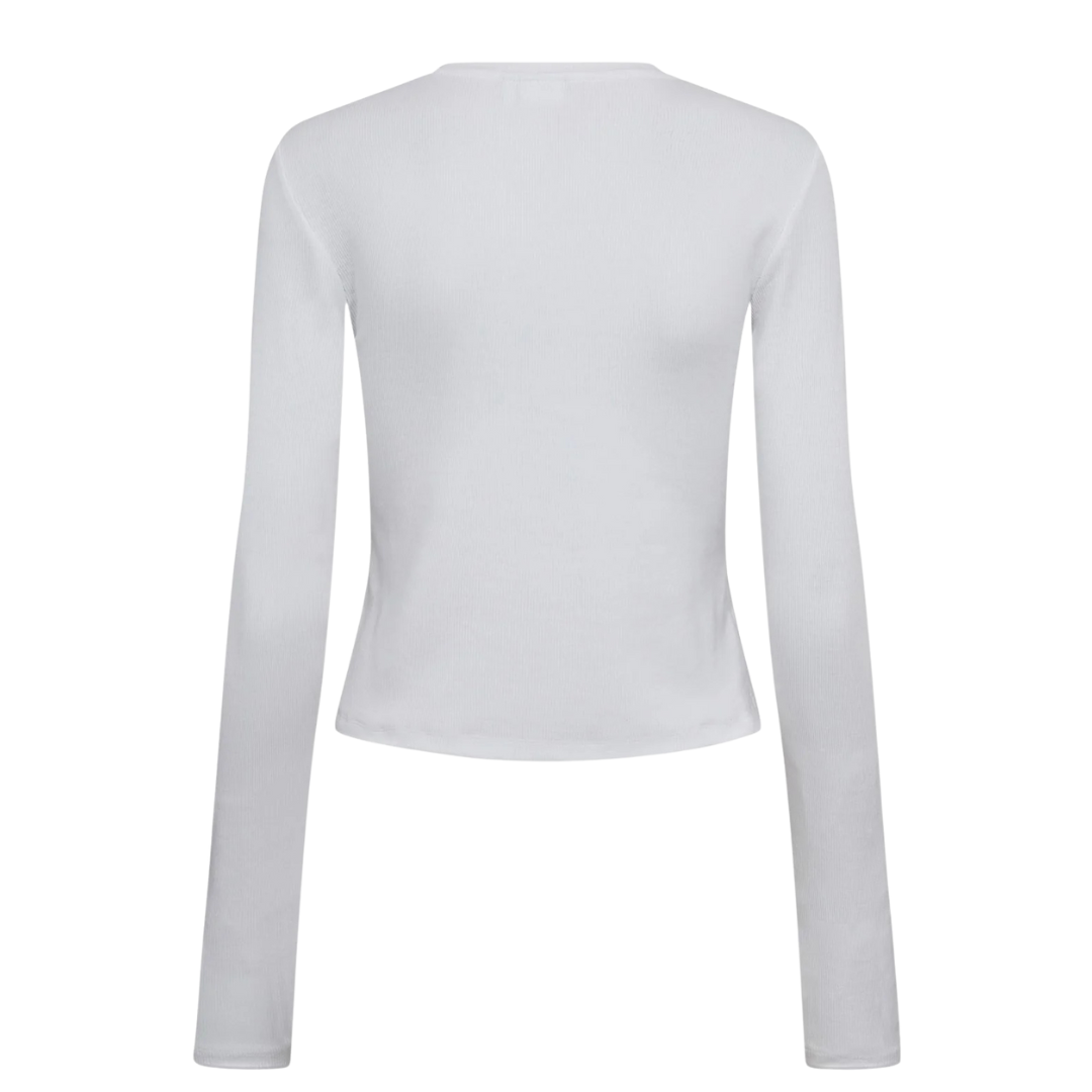 NÜMPH || NURILEY LS CROPPED TEE BRIGHT WHITE