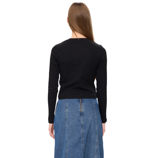 NÜMPH || NURILEY LS CROPPED TEE CAVIAR