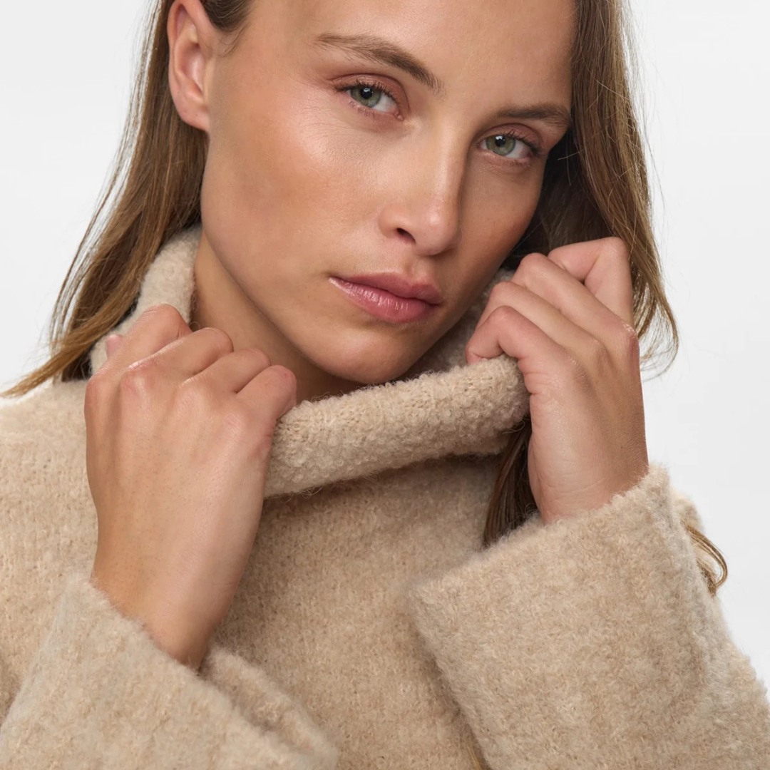 NÜMPH || NUWILLA CROPPED PULLOVER BIRCH MELANGE