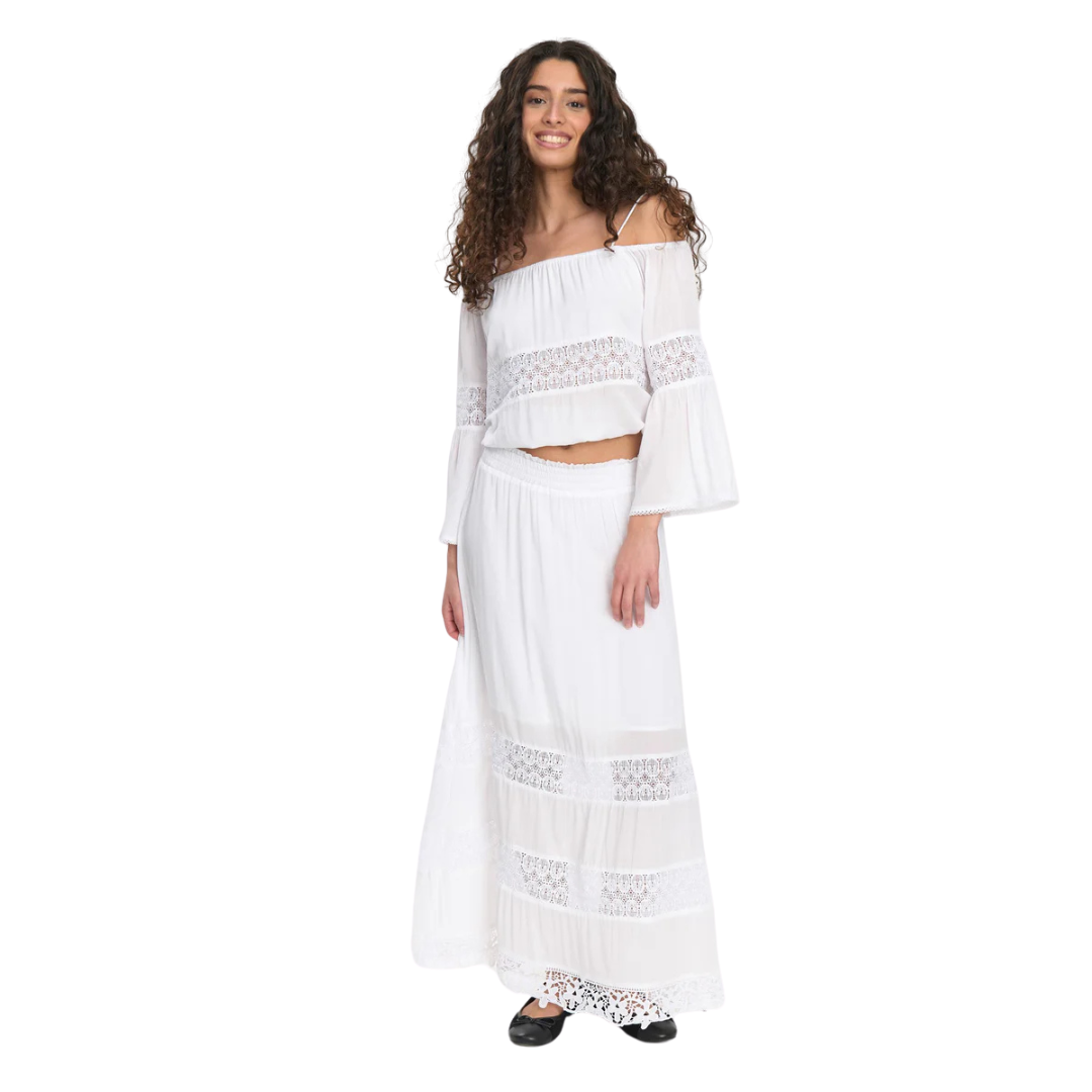 NÜMPH || NUGAYA LONG SKIRT BRIGHT WHITE