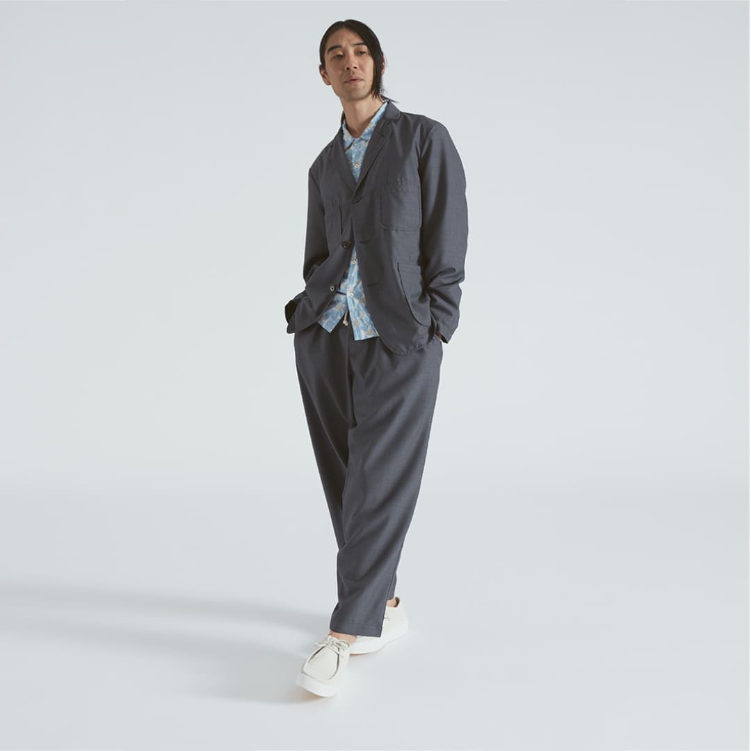 UNIVERSAL WORKS || TROPICAL SUITING PLEATED TRACK PANT