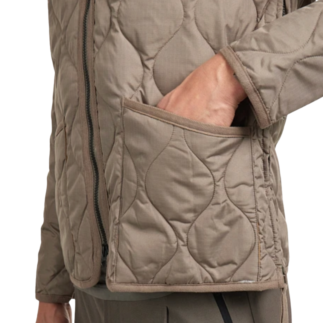 TAION || UNISEX MILITARY ZIP V NECK DOWN JKT L.MOCCA