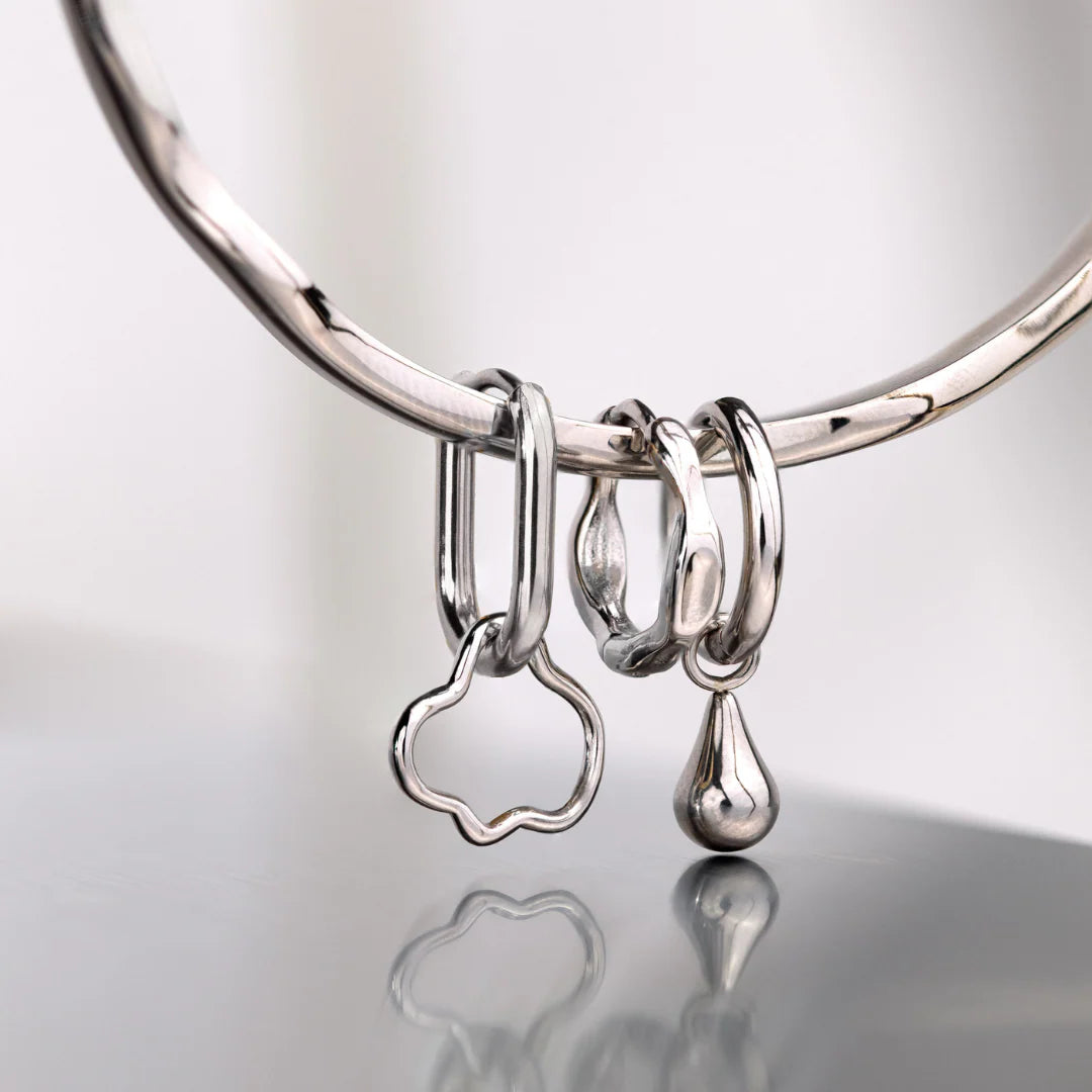 LUAMAYA || LIQUID SHAPE HOOPIES SILBER