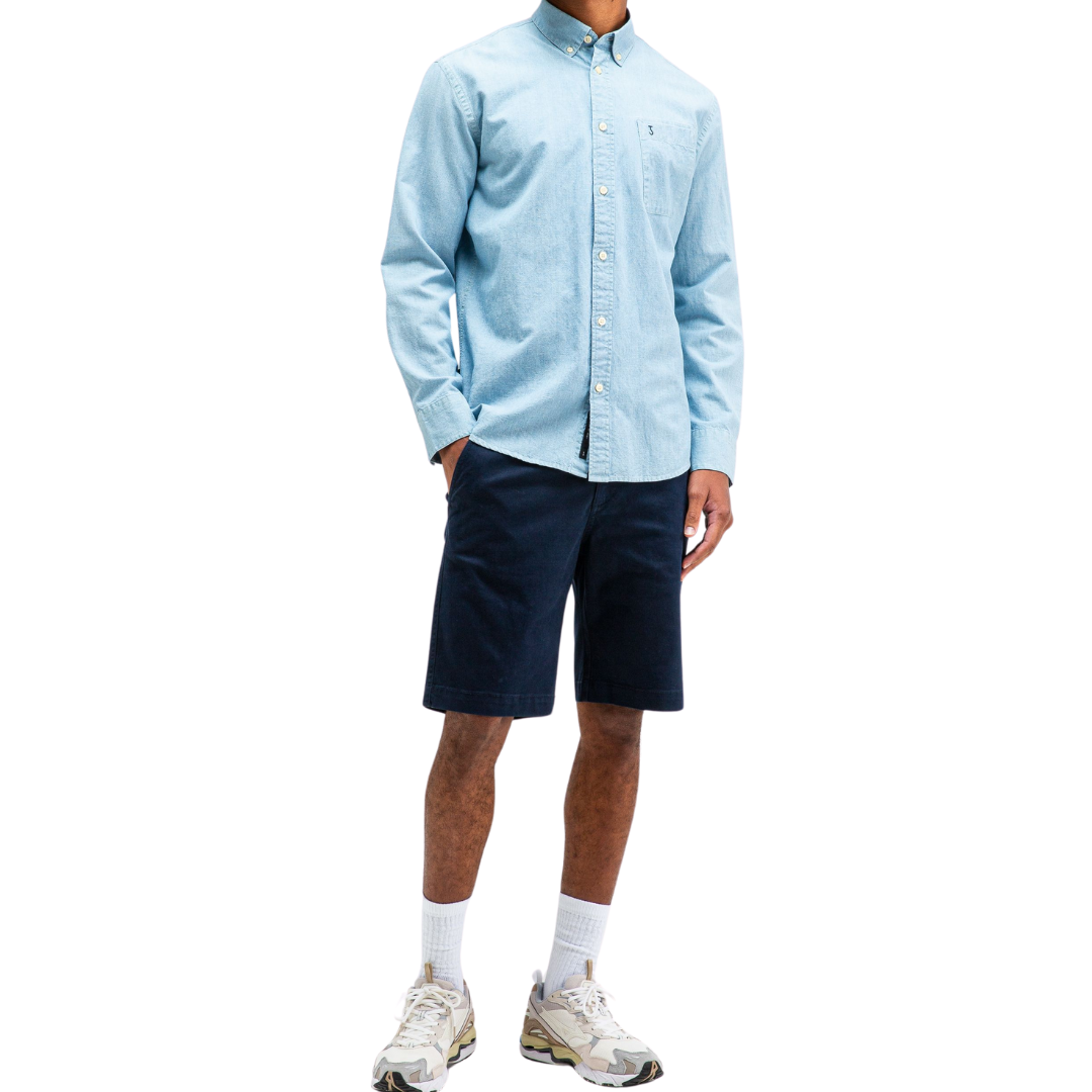 BUTCHER OF BLUE || AIDAN CHAMBRAY SHIRT LAGOON BLUE