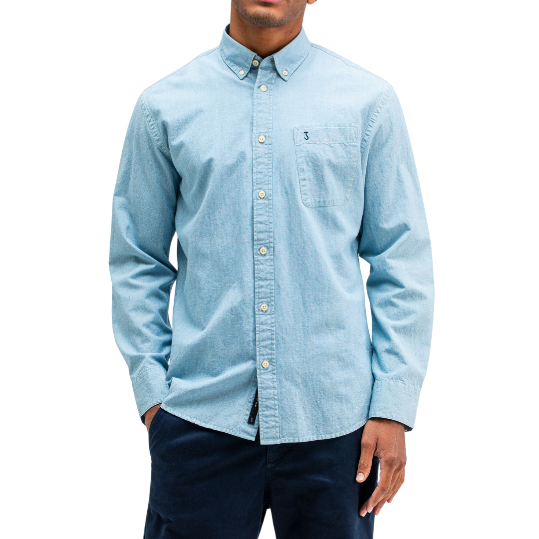BUTCHER OF BLUE || AIDAN CHAMBRAY SHIRT LAGOON BLUE