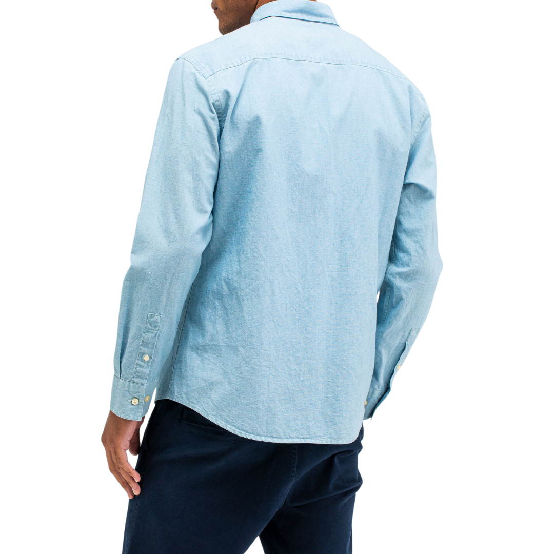 BUTCHER OF BLUE || AIDAN CHAMBRAY SHIRT LAGOON BLUE