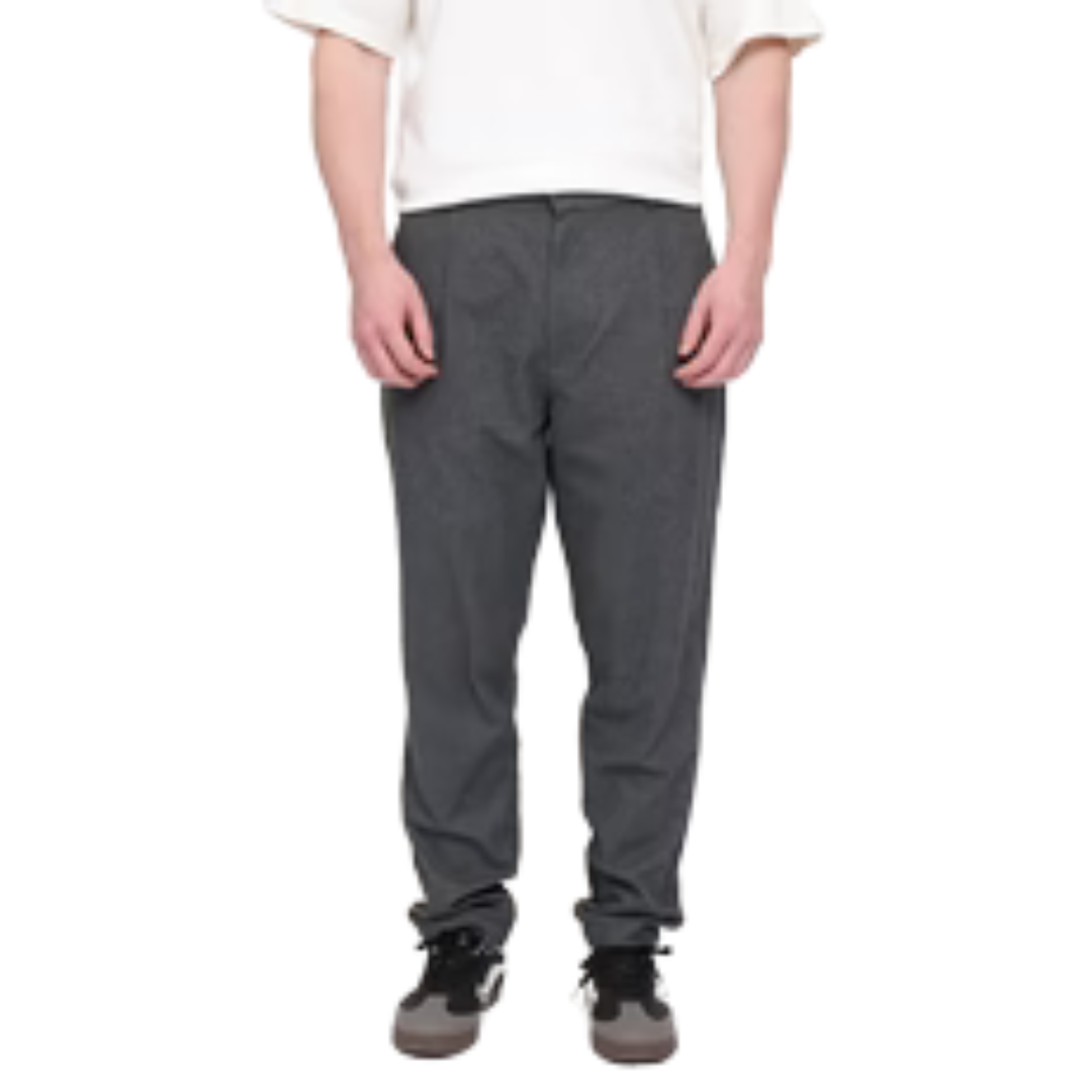 MAZINE || TAPERED FLANNEL PANTS ANTHRACITE MEL.