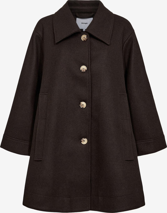 NÜMPH || NUKIMBERLY COAT BLACK COFFEE