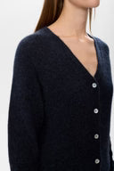 NÜMPH || NURIETTE V-NECK CARDIGAN DARK SAPHIR