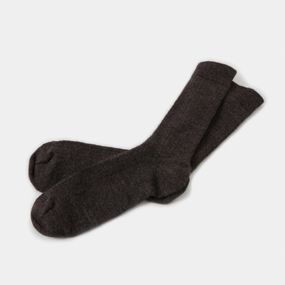 ABOUT COMPANIONS || ALPAKA SOCKS UNDYED BROWN