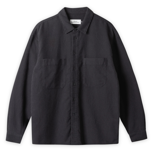 ABOUT COMPANIONS || DARIO SHIRT STRIPED CHARCOAL