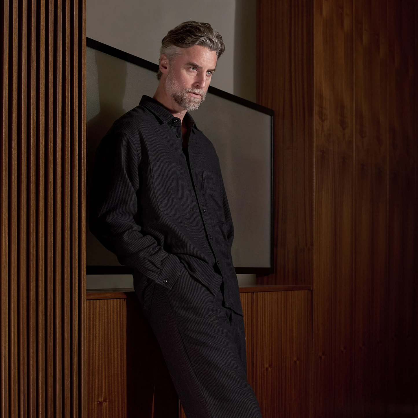 ABOUT COMPANIONS || DARIO SHIRT STRIPED CHARCOAL