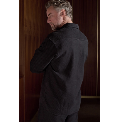 ABOUT COMPANIONS || DARIO SHIRT STRIPED CHARCOAL