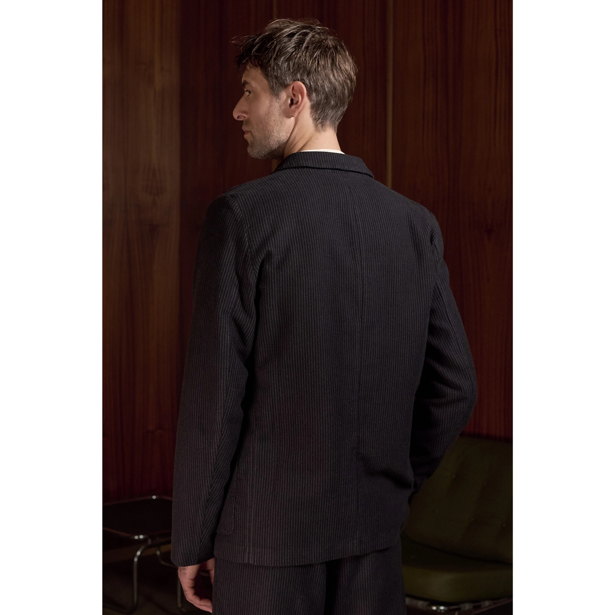 ABOUT COMPANIONS || ELMAR BLAZER ECO FLANNEL STRIPED CHARCOAL