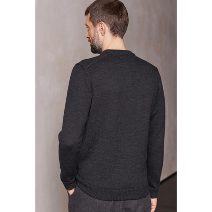 ABOUT COMPANIONS || MORTEN JUMPER PURE MERINO MEL. BLACK