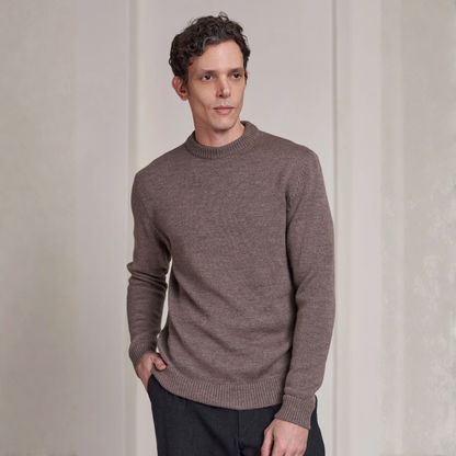 ABOUT COMPANIONS || MORTEN JUMPER PURE MERINO MEL. TAUPE